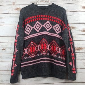J Crew Abstract Fair Isle Sweater